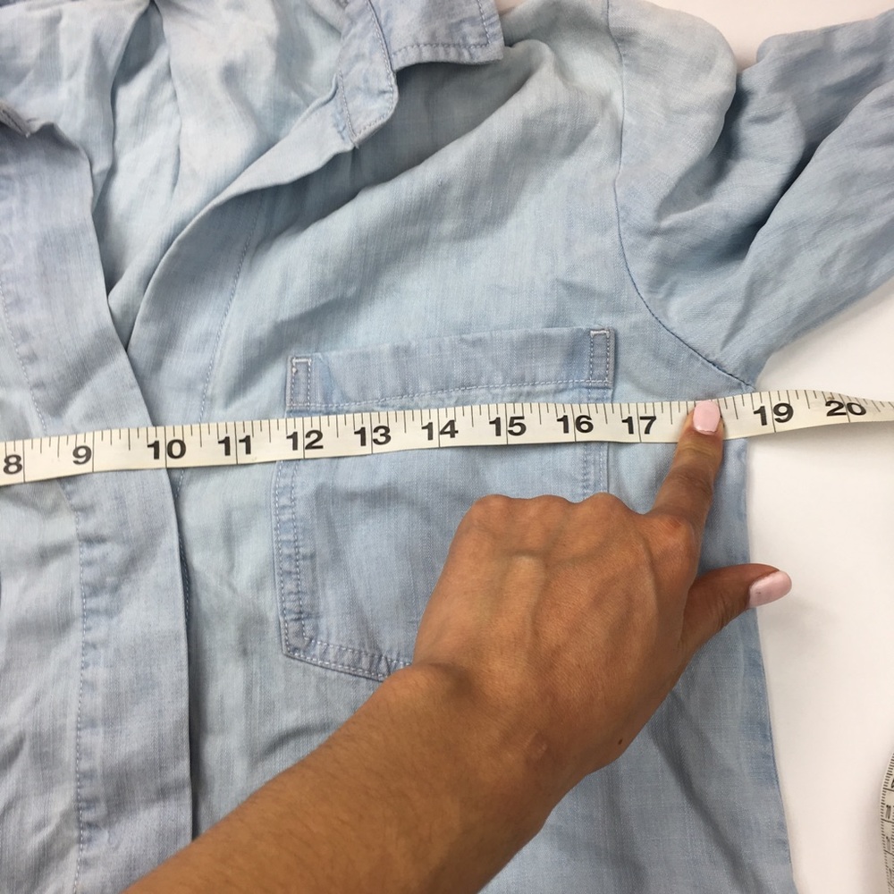 Cloth And Stone Chambray Button Down Split Back - image 3